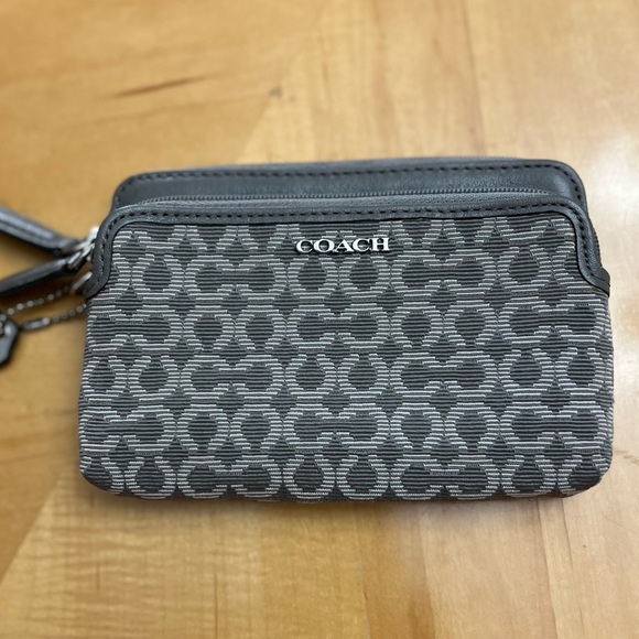 Coach Grey on Grey Wristlet - Picture 4 of 11